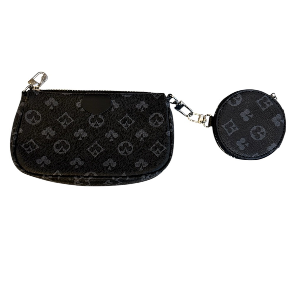 Black Monogram Bag with Coin Pouch